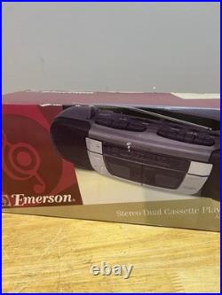 Vtg Emerson Stereo Dual Cassette Player Recorder Radio PS6449 NOS Vtg Emerson Stereo Dual Cassette Player Recorder Radio PS6449 NOS