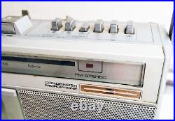 Vtg GE BOOM BOX Silver Stereo AM/FM Cassette Player/Recorder 3-5285A Works Well