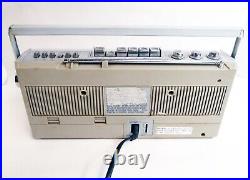 Vtg GE BOOM BOX Silver Stereo AM/FM Cassette Player/Recorder 3-5285A Works Well