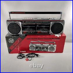 Vtg GE General Electric 3-5631 AM/FM Stereo Dual Cassette Recorder Tested