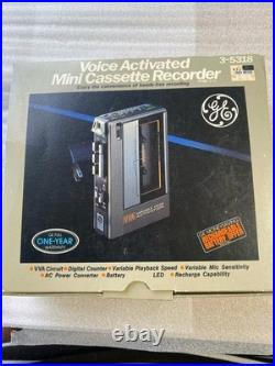 Vtg General Electric Model 3-5318 Voice Activated Mini Cassette Recorder Tested