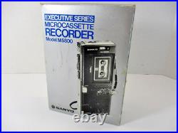 Vtg SANYO Executive Series Microcassette Recorder M5800 Earbud Power Supply