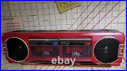 Vtg Sharp Boombox WQ 276 Red Stereo Radio Cassette Recorder Working