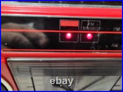 Vtg Sharp Boombox WQ 276 Red Stereo Radio Cassette Recorder Working