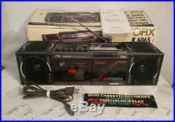 Vtg YORX Portable Stereo FM/AM Radio withDual Cassette Recorder New In Box