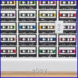 Wallpaper Roll Retro Cassette Rainbow Tape Records Audio Vintage 24in x 27ft
