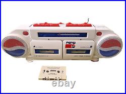 Working, Refurbished Vintage Pepsi Boombox/Dual Cassette Tape Player 1980's Working, Refurbished Vintage Pepsi Boombox/Dual Cassette Tape Player 1980's