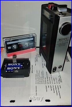 Working Sony TC-40 vintage 1970s portable cassette recorder recalibrated