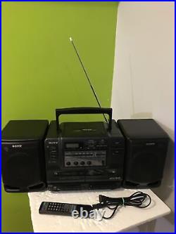 Working Vintage Sony Portable Stereo Boombox CFD-545 withremote Fast Shipping