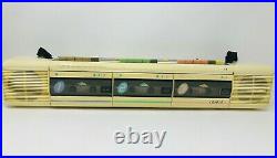 YORX NEWAVE FP-1010 Vintage 80's Triple cassette recorder player Am/Fm radio